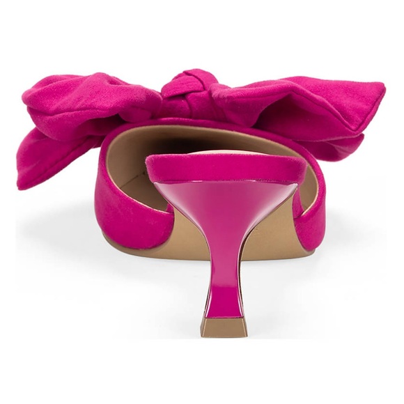 Chic Hot Pink Bow Heeled Mules Crown & Ivy size 9 - Picture 5 of 6